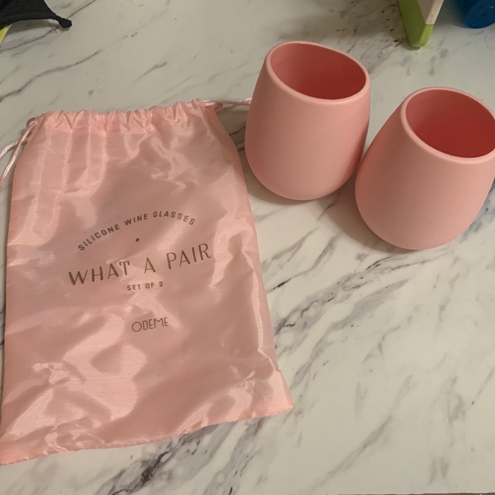 Pink Silicone Wine Glasses